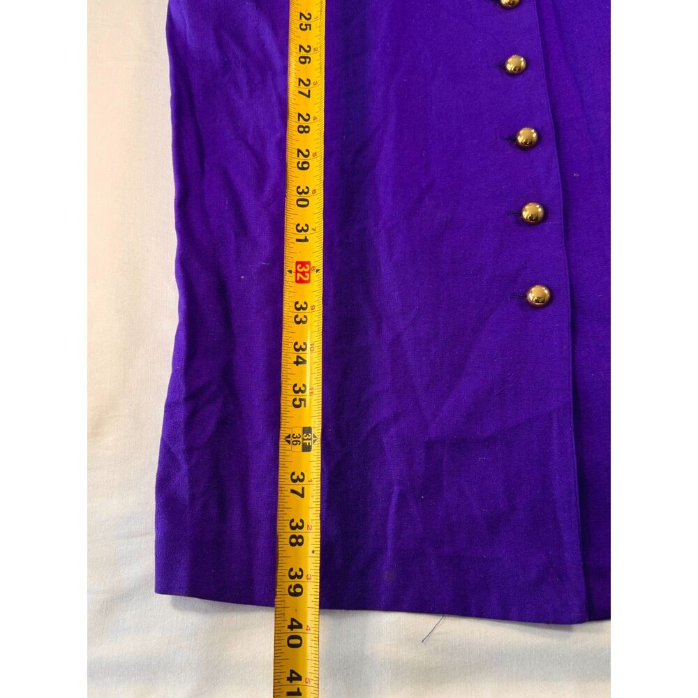 Vintage 80s Argenti Boutique Womens Size 10 Purple 100% Silk Dress Shoulder Pads - Picture 7 of 8